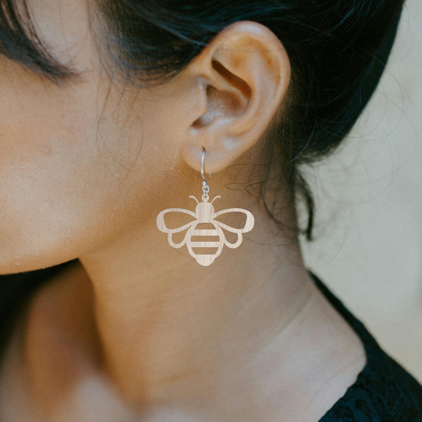 Laser Cut Bee Earrings