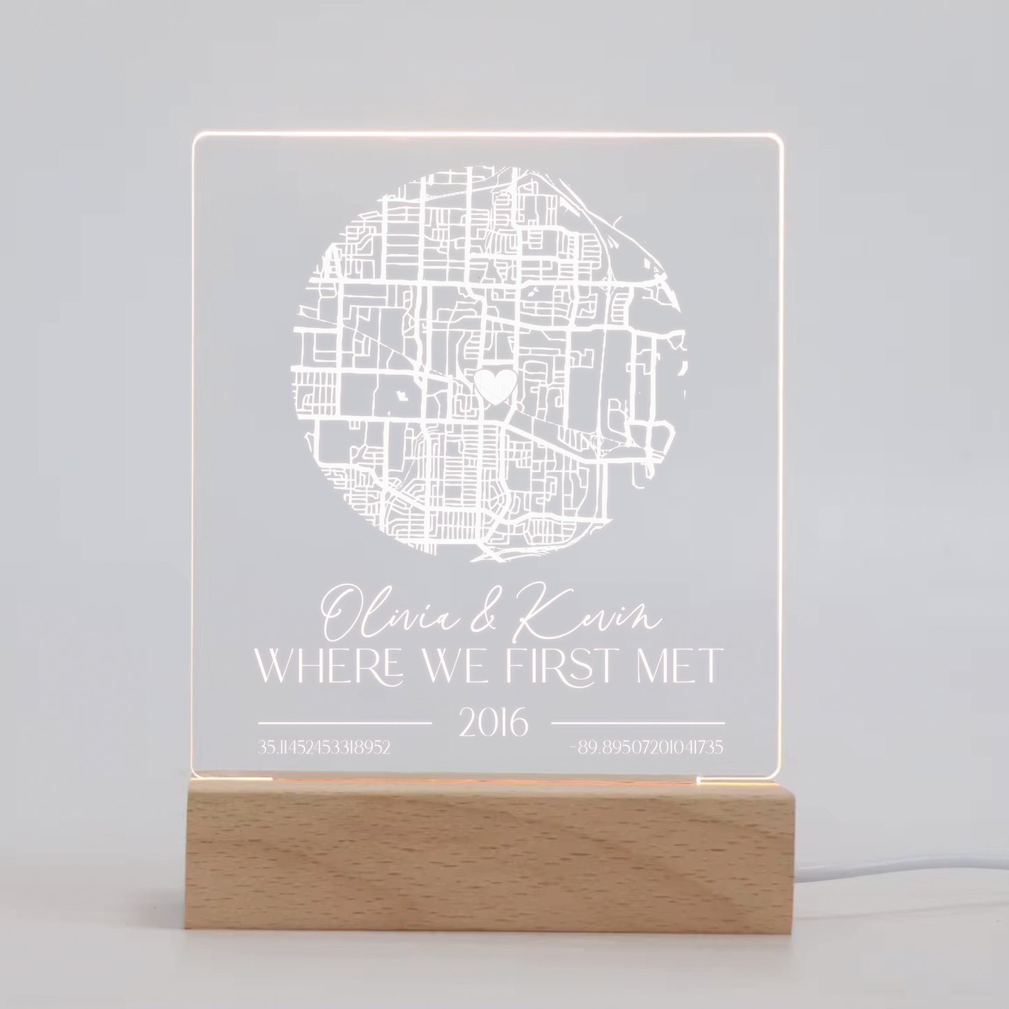 Where We First Met Acrylic LED Sign