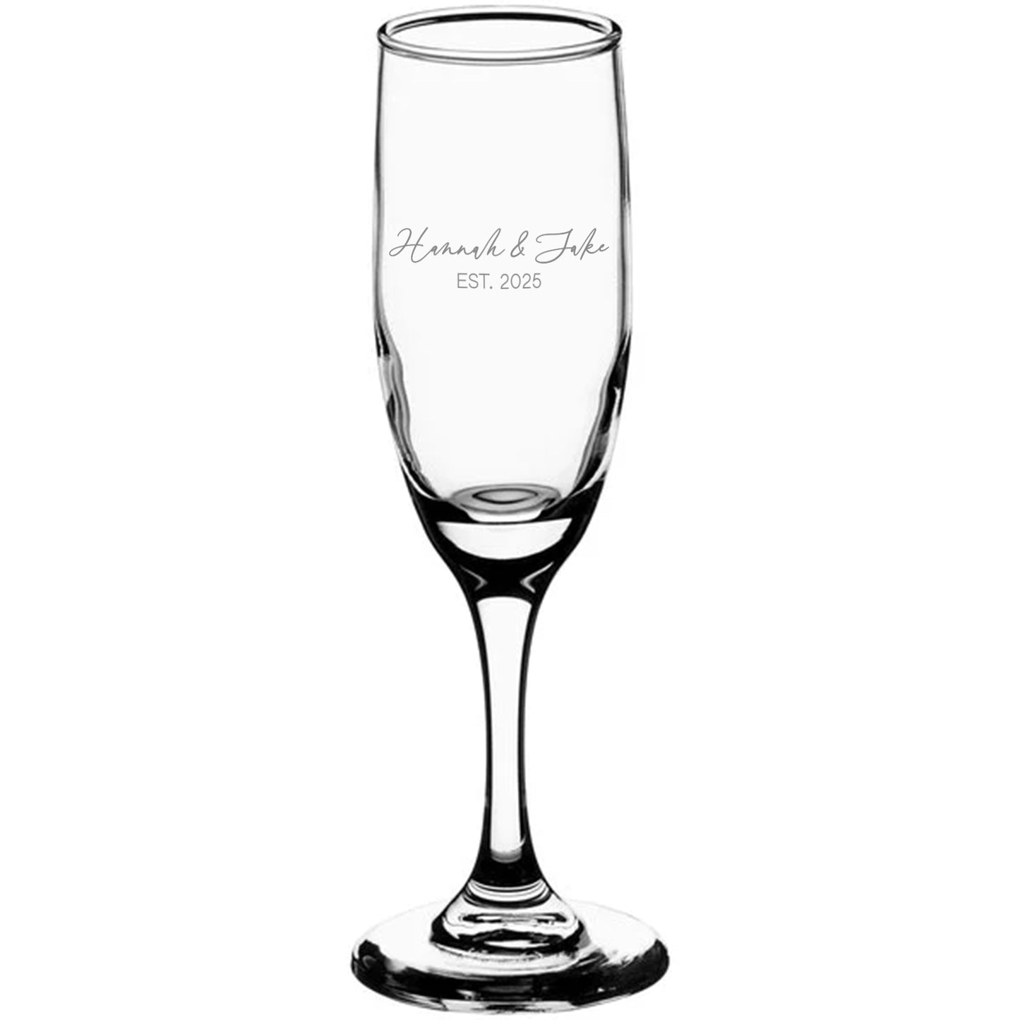 Wedding Script Champagne Glass