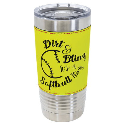 Leatherette Softball Tumbler