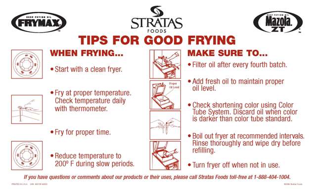 TIPS GOOD FRYING CHART 43020